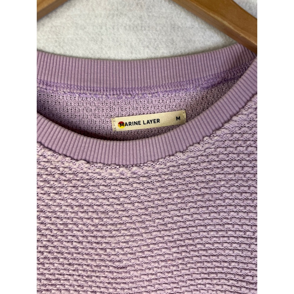 Marine Layer Birdseye Sweatshirt in Lavender M - Picture 2 of 8